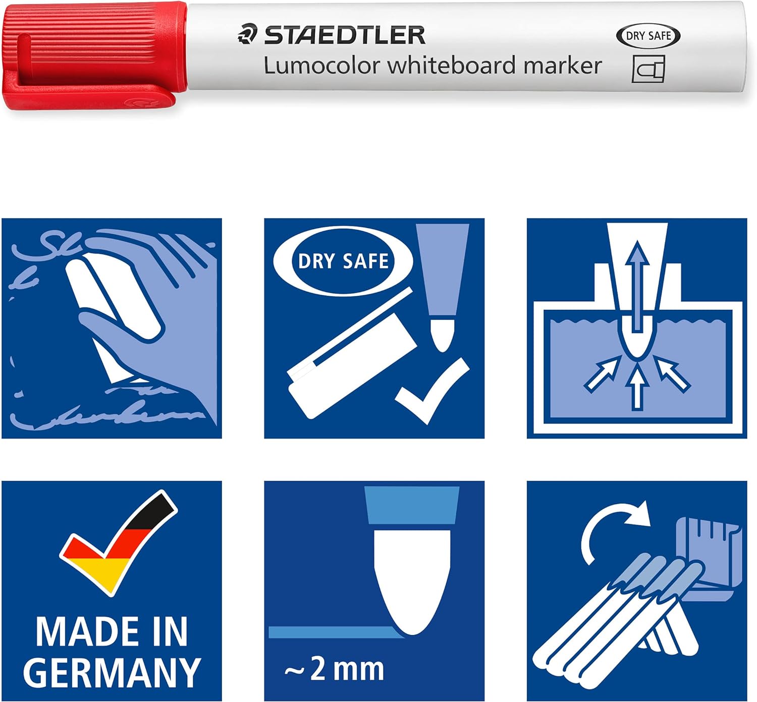 STAEDTLER 351-4 Lumocolor Whiteboard Marker Bullet Tip -Orange (Box of 10