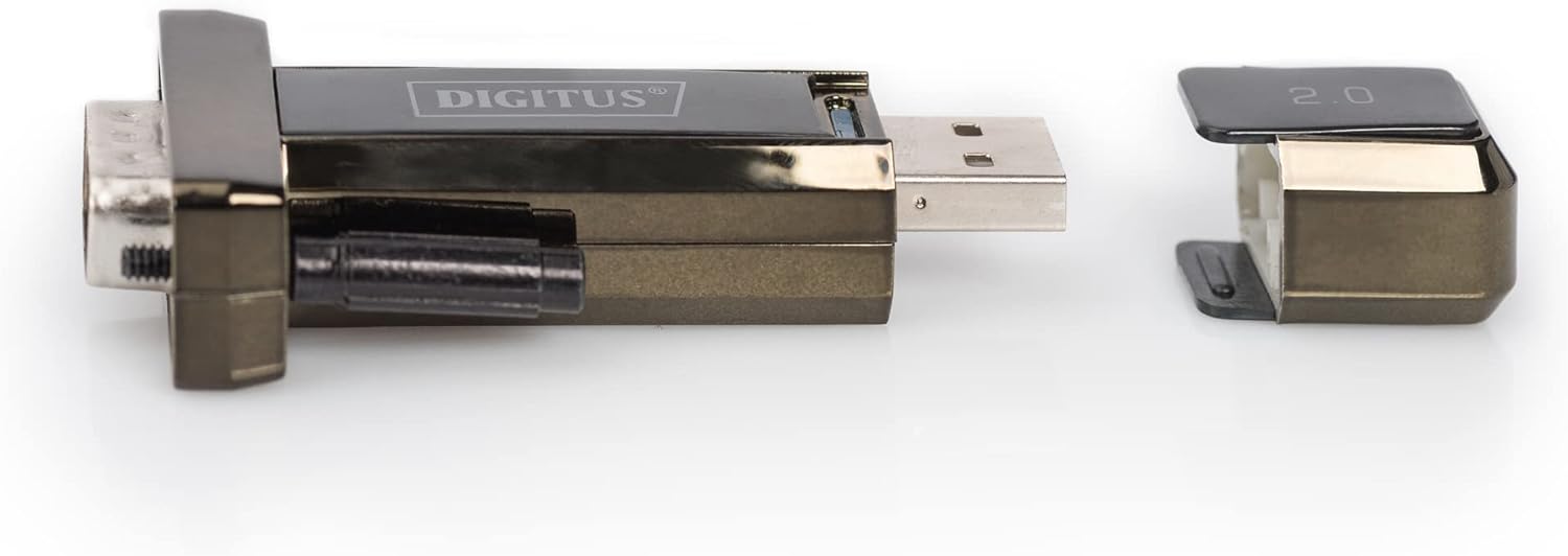DIGITUS USB 2.0 to serial Converter, DSUB 9M incl. USB A Cable 80cm, FTDI chipset