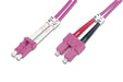 DIGITUS DK-2532-02-4 – Glasfaserkabel OM4 – 2 m – LC zu SC – Duplex LWL Kabel – 1/10/40/100 Gbit/s – MM Multimode Glasfaser LAN Kabel – Fasertyp: 50/125 µ – Violett (Violet