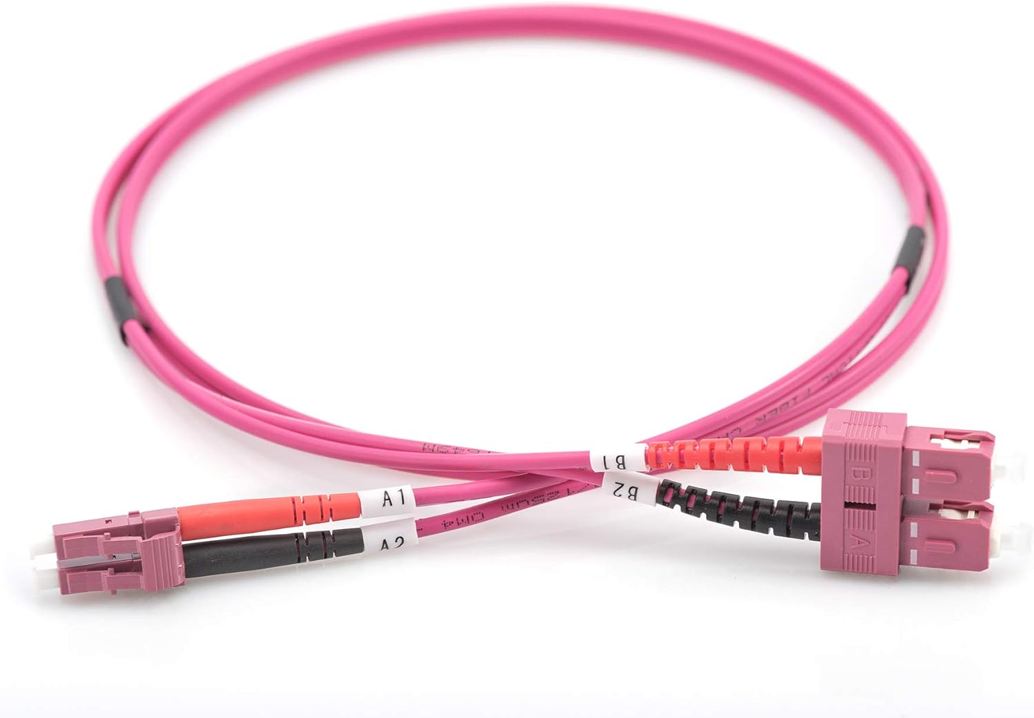 DIGITUS DK-2532-02-4 – Glasfaserkabel OM4 – 2 m – LC zu SC – Duplex LWL Kabel – 1/10/40/100 Gbit/s – MM Multimode Glasfaser LAN Kabel – Fasertyp: 50/125 µ – Violett (Violet