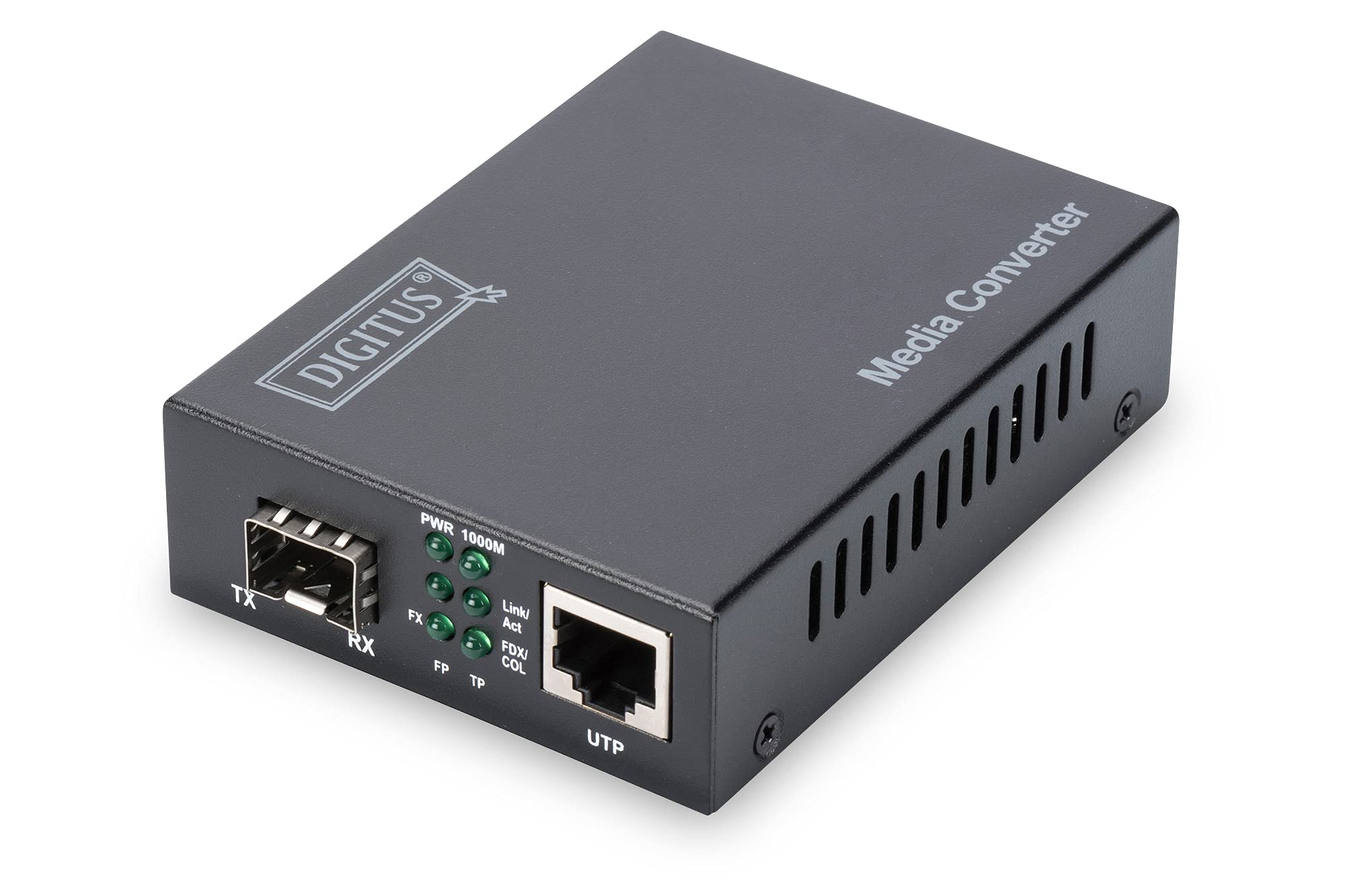 Digitus Assmann 82130 Gigabit Media Converter RJ45/SFP, Black