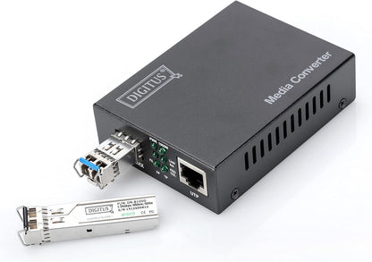 Digitus Assmann 82130 Gigabit Media Converter RJ45/SFP, Black