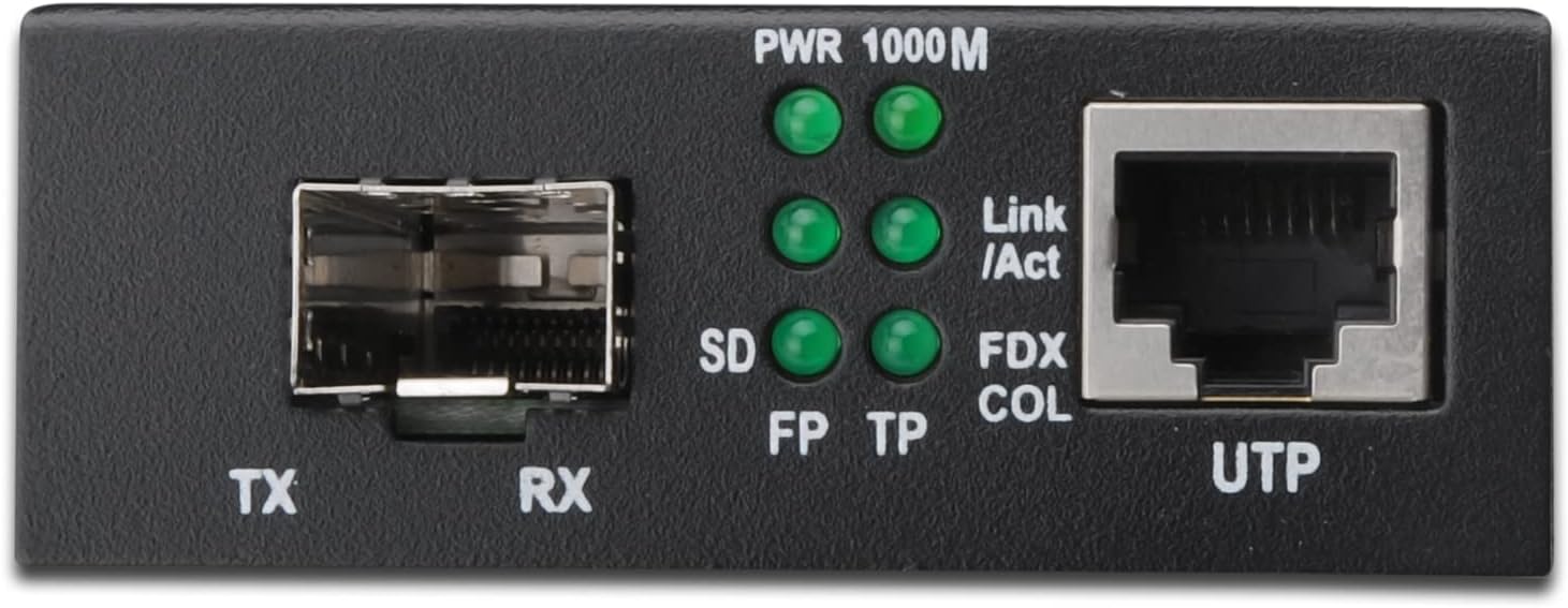 Digitus Assmann 82130 Gigabit Media Converter RJ45/SFP, Black