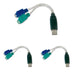 DIGITUS USB zu PS/2 Adapter - Maus & Tastaur Adapter - USB Typ-A Stecker zu 2X Mini-Din 6 Buchse - Win 10 - Plug & Play (Packung mit 3