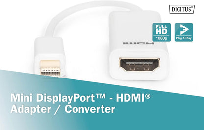Digitus CAVO ADATTATORE DISPLAYPORT MINI DP HDMI 15CM