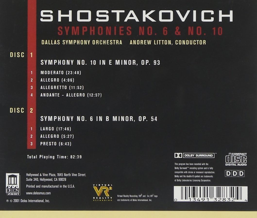 Symphony Nos. 6 and 10 (Dallas So, Litton)