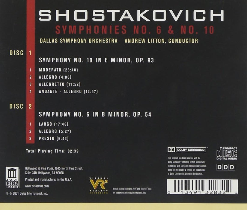 Symphony Nos. 6 and 10 (Dallas So, Litton)