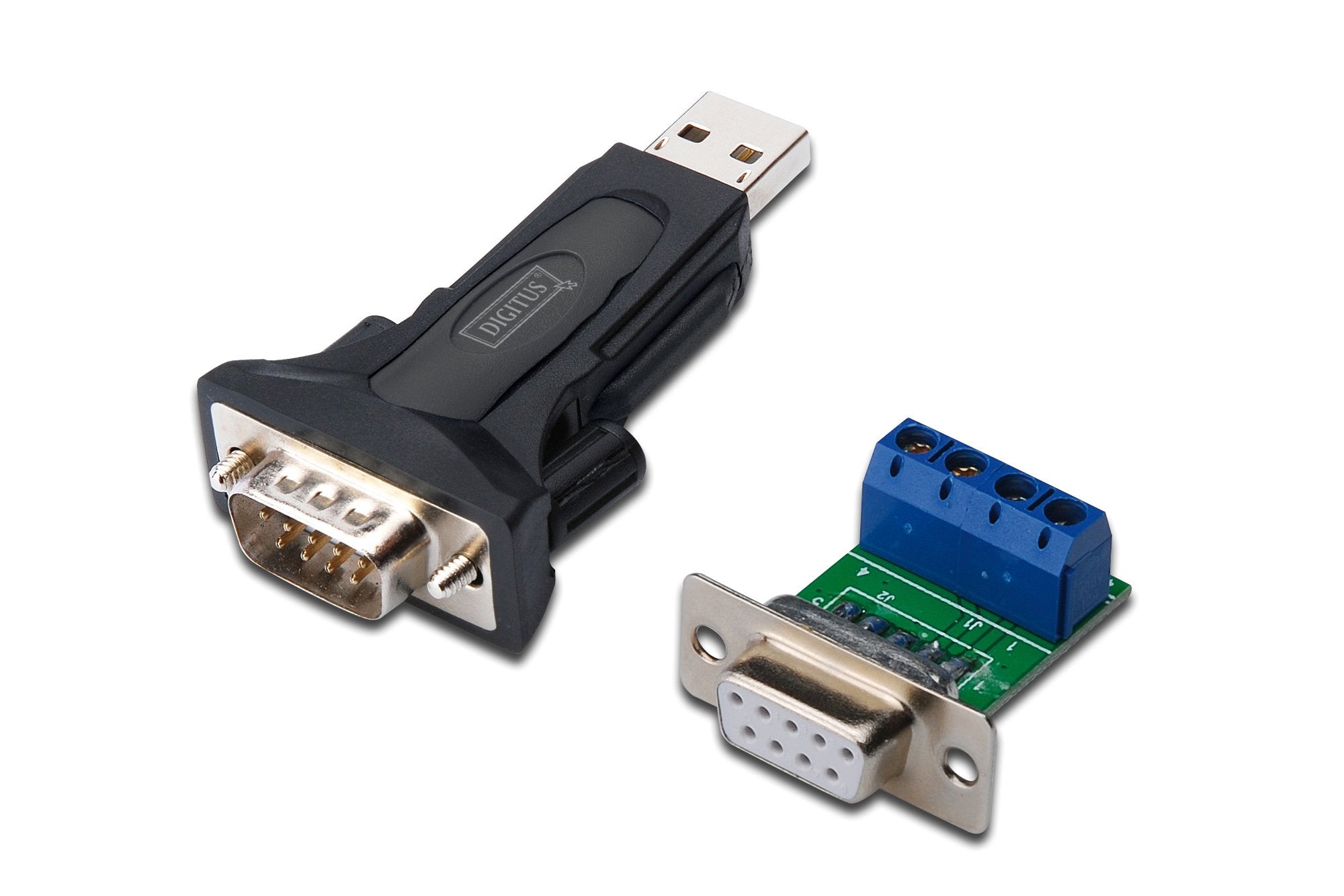 DIGITUS USB to serial adapter - RS485 converter - USB 2.0 Type-A to DSUB 9M - FTDI FT232RL chipset - Incl. 80 cm cable