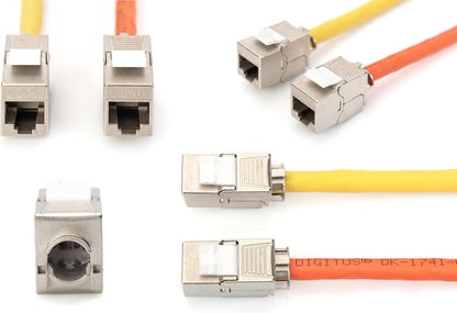 DIGITUS Keystone module cat. 6A shielded - 24 pieces - RJ45 - multi-design - 500 MHz 10G Base-T - tool free