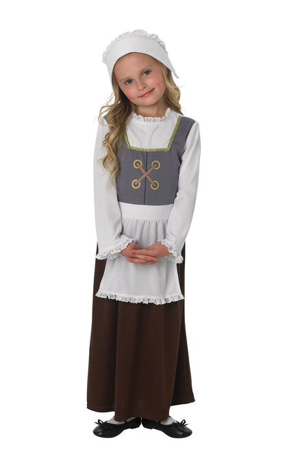 Rubie's Official Tudor Girl Costume Girls Medium,Grey, White, Brown