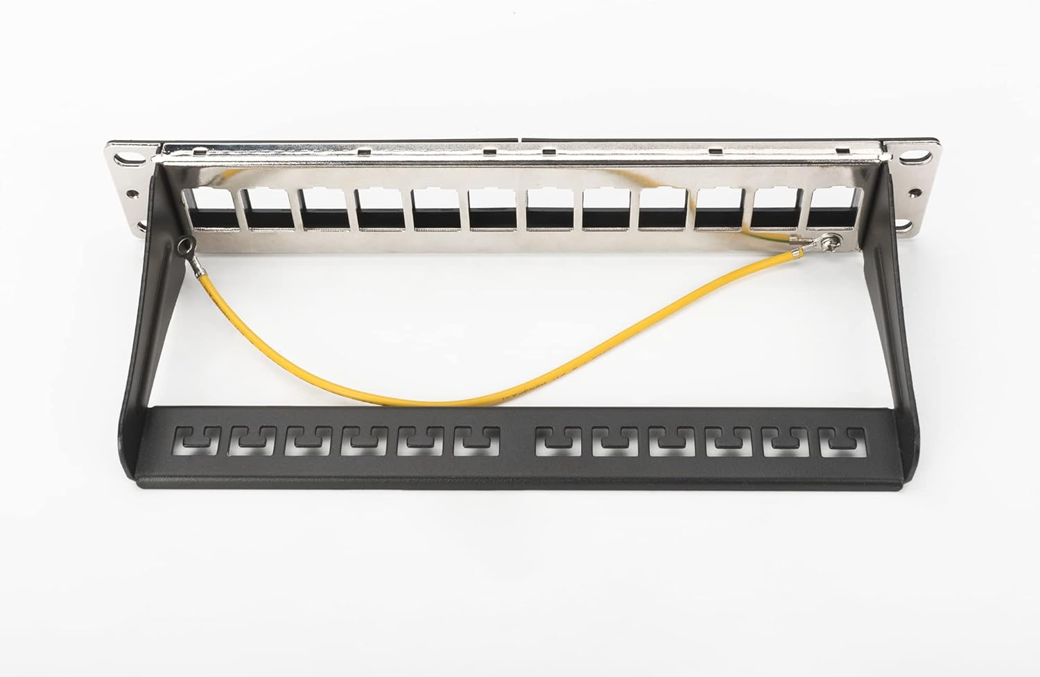 DIGITUS Patch Panel Modular - 12 Ports - 10-inch Rack Mount 1U - Keystone Module Distributor Field - Shielded - Black
