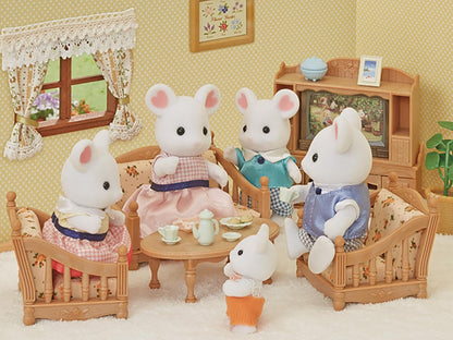 Sylvanian Families - Marshmallow Mouse Family & - Marshmallow Mouse Triplets