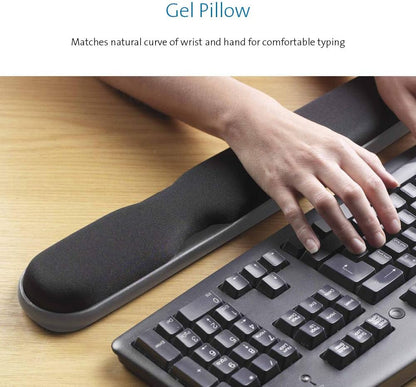 Kensington Height Adjustable Ergonomic Gel Keyboard Wrist Rest with Wrist Support Pad - 497 x 77 x 34 mm - Black (22701