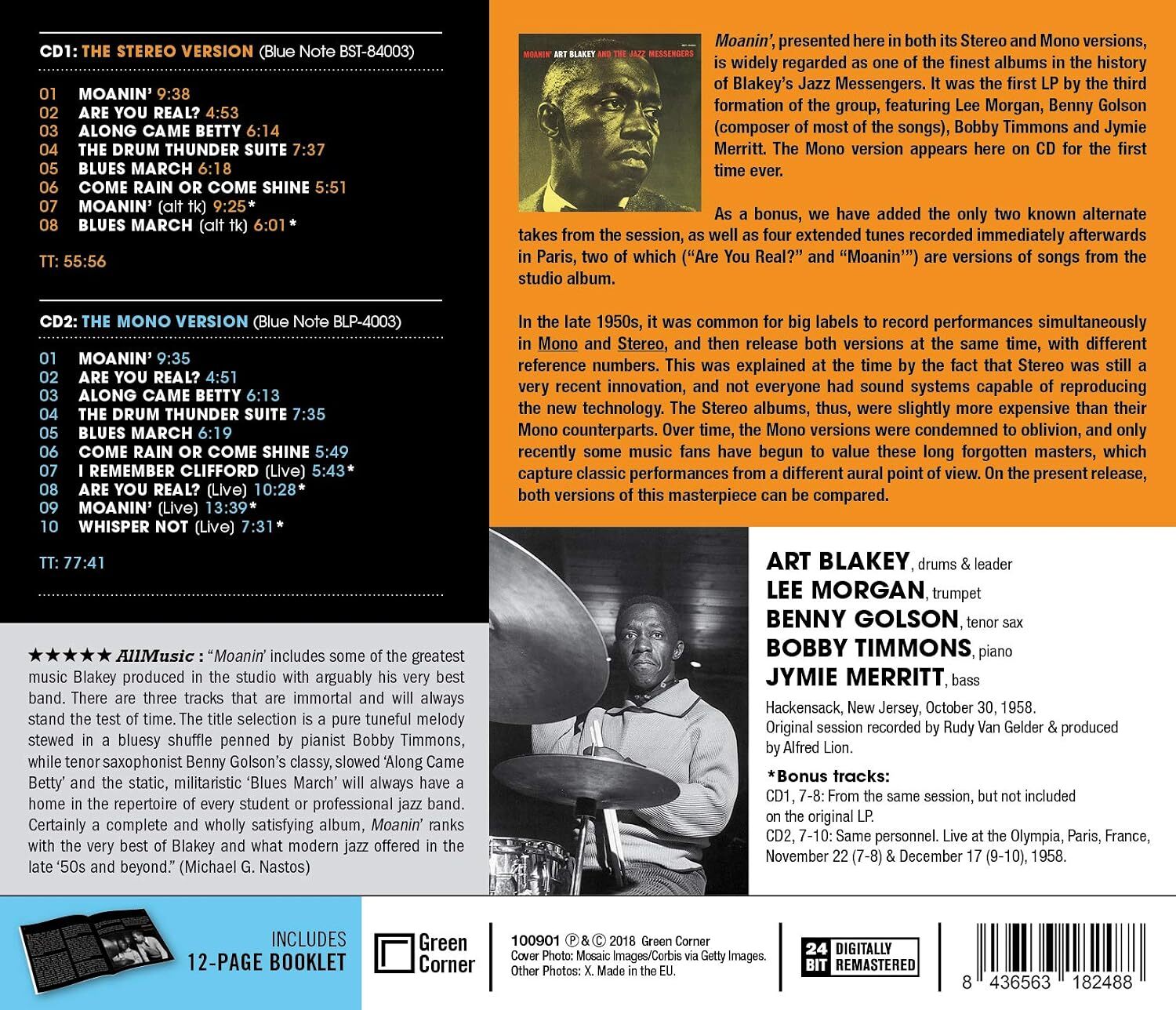 Moanin': The mono & stereo versions