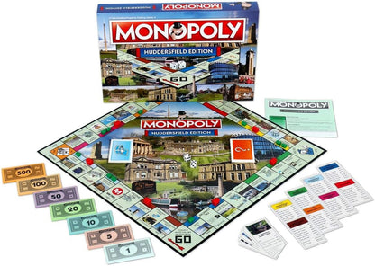 Winning Moves Huddersfield Monopoly Board Game, Advance to Stafflex, The Mount School, Huddersfield Lawn Tennis and Squash Club and trade your way to success, makes a great gift for ages 8 plus