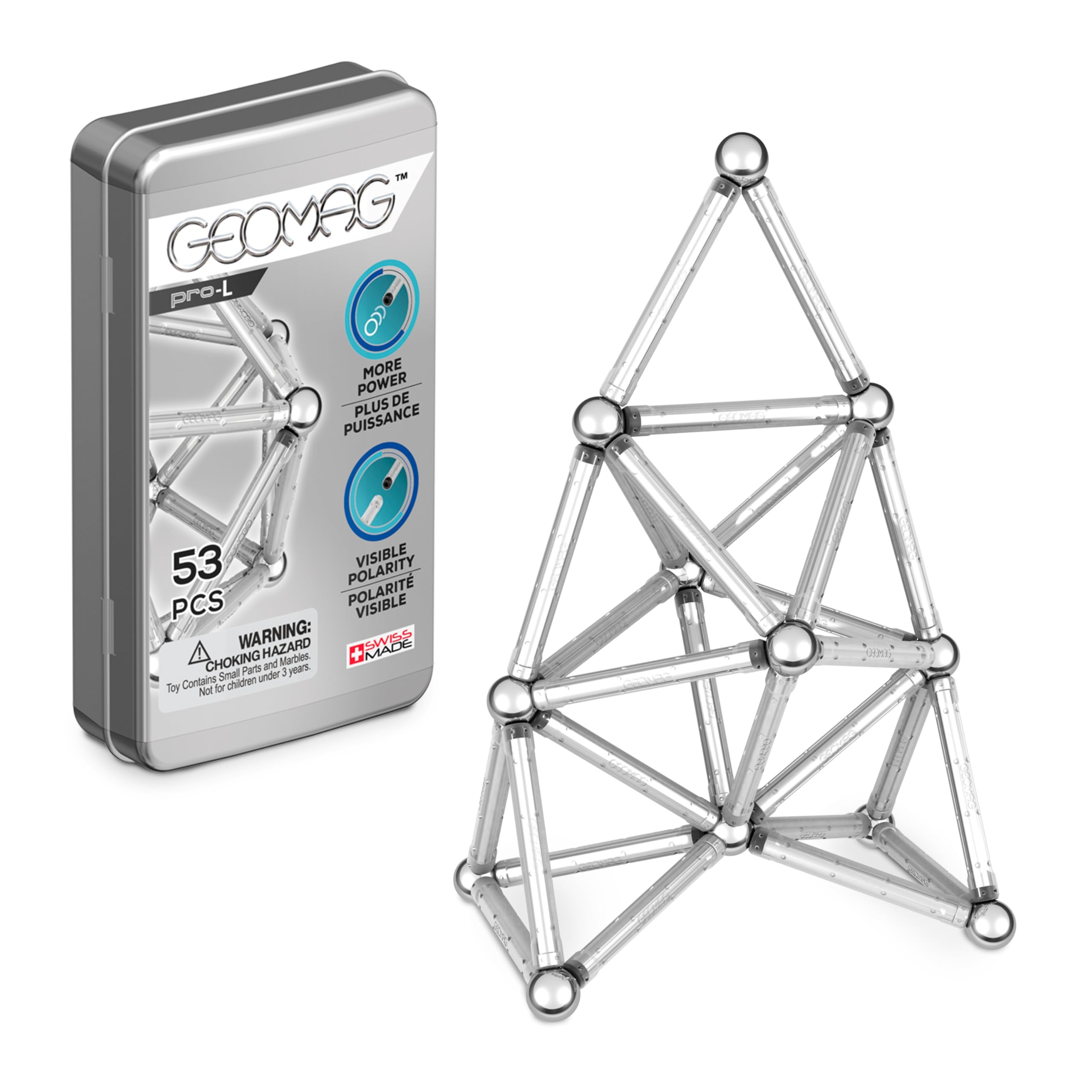 Geomag 040 - Pro-L Pocket Set, Magnetic Construction Set for 8 years to 99 years, 53 Pieces