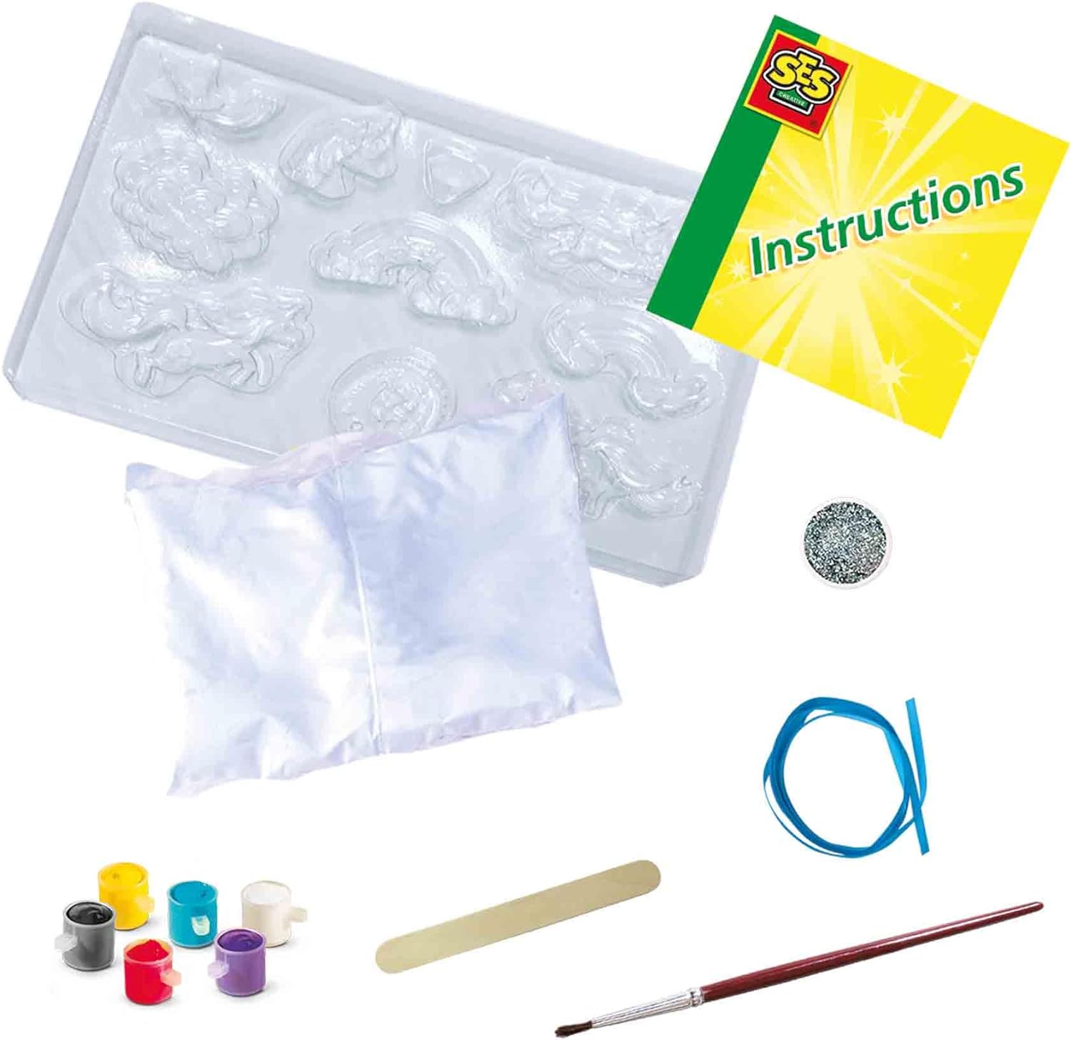 SES Creative 01359 Gips Gießen Einhörner Bastelset für Kinder, Bunt