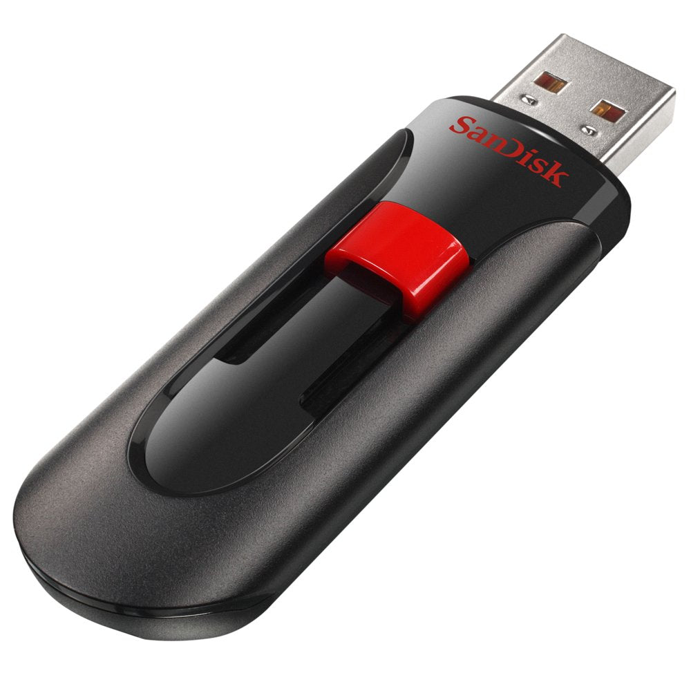 SanDisk Cruzer Glide 64 GB USB Flash Drive USB 2.0, Black & Red