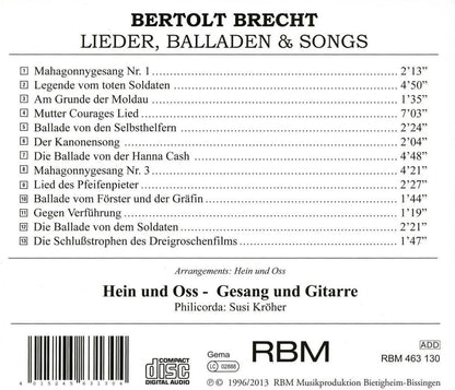 Bertolt Brecht - Balladen, Lieder & Songs