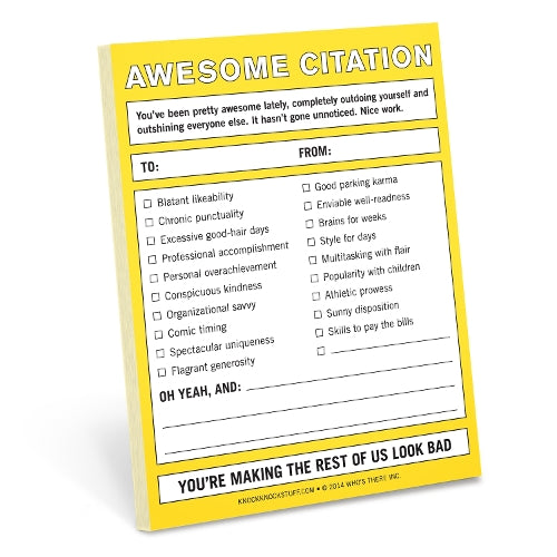 Knock Knock Nifty Note: Awesome Citation