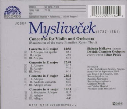 Myslivecek: Violin Concertos, Vol. 1