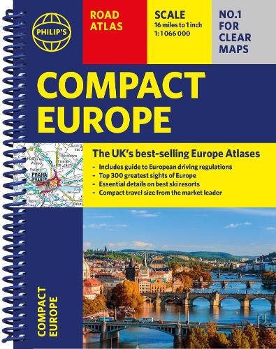 Philip's Compact Atlas Europe: A5 Spiral binding (Philip's Road Atlases