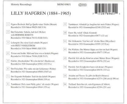 Legendary Voices of the Past: Lilly Hafgren
