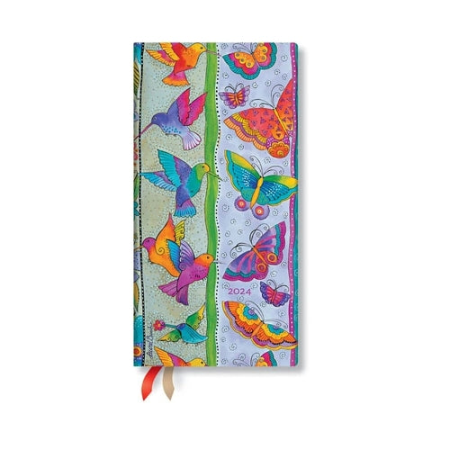Hummingbirds & Flutterbyes (Playful Creations) Slim Verso 12-month Dayplanner 2024