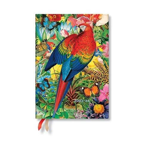 Paperblanks 18 Month Diaries 2023-2024 Tropical Garden | Horizontal | Midi (130 × 180 mm