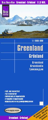 Greenland Travel Map - 1:1,900,000 (English, Spanish, French, German and Russian Edition