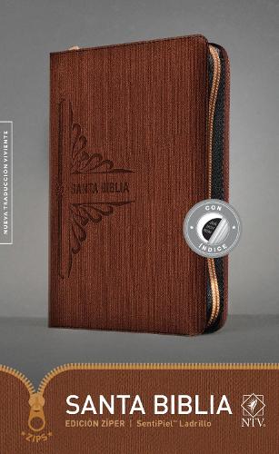 Santa Biblia NTV, Edición zíper (SentiPiel, Ladrillo, Índice) (Spanish Edition