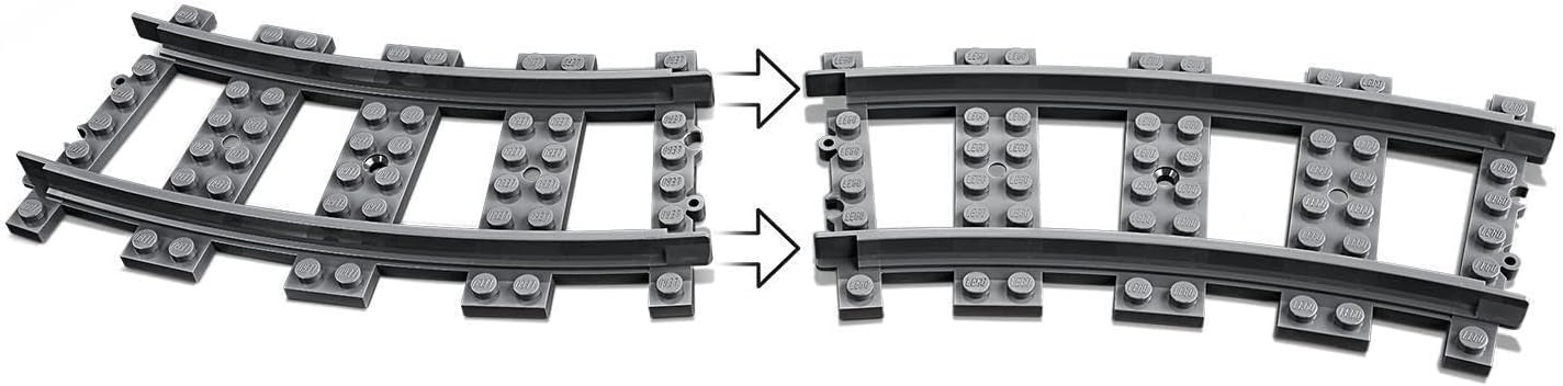 LEGO 60238 City Trains Switch Tracks 6 Pieces, Toy Train Track Extension Pack, Accessory Set