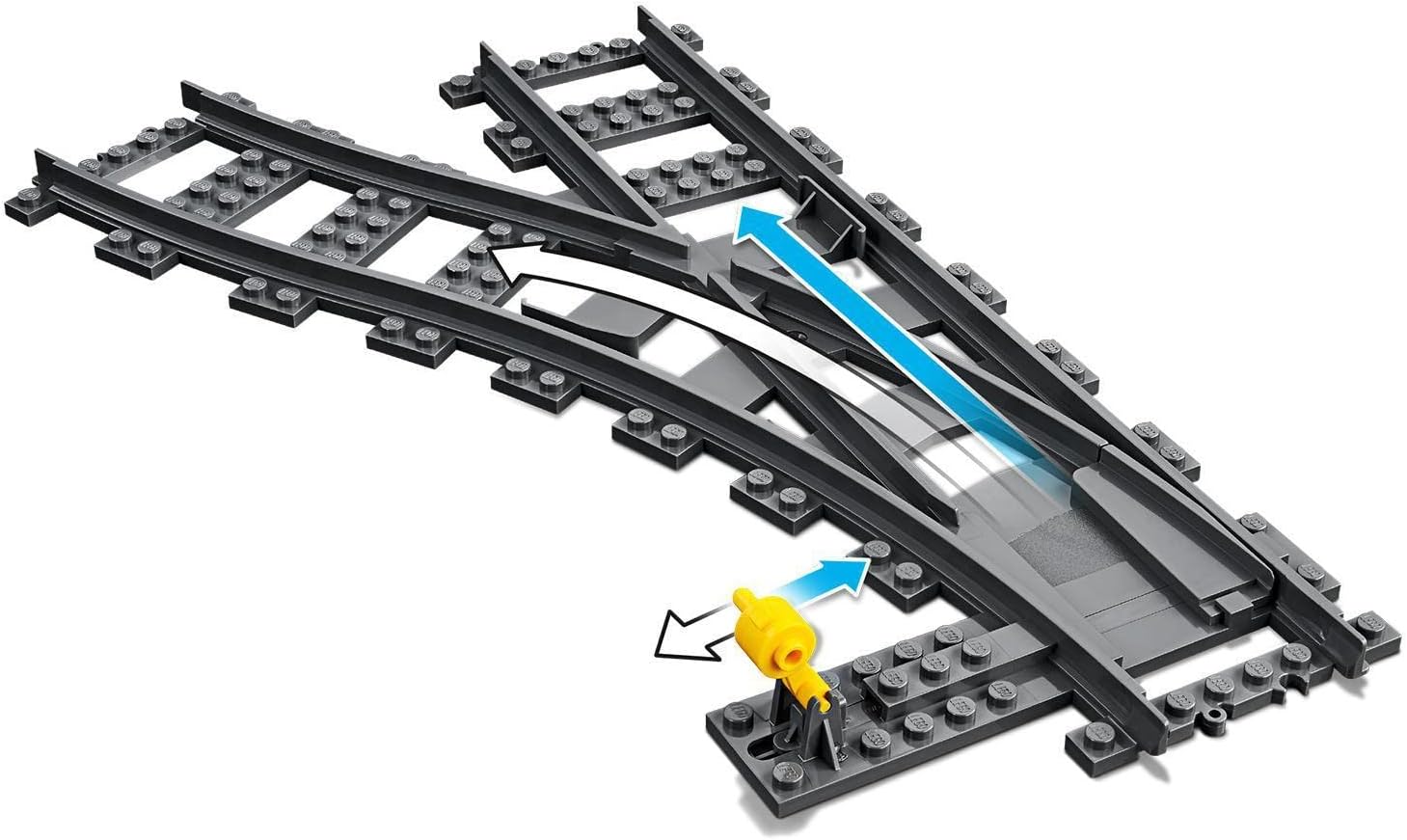LEGO 60238 City Trains Switch Tracks 6 Pieces, Toy Train Track Extension Pack, Accessory Set