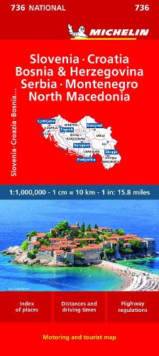 Slovenia, Croatia, Bosnia - Michelin National Map 736