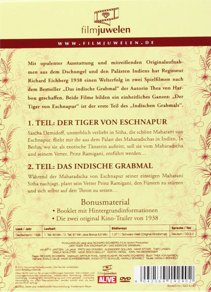 Richard Eichberg: Der Tiger von Eschnapur (1938) / Das indische Grabmal (1938) (Filmjuwelen)