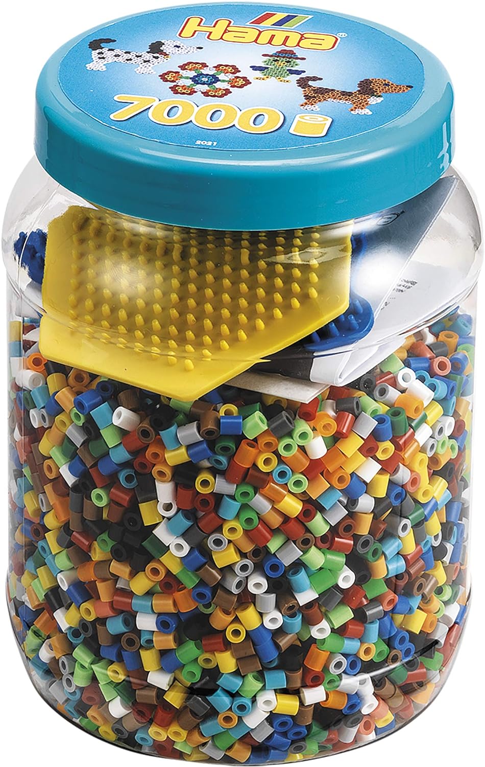 Hama- Cuentas y tableros Perforados en Tina, Multicolor, Medium (10.2021