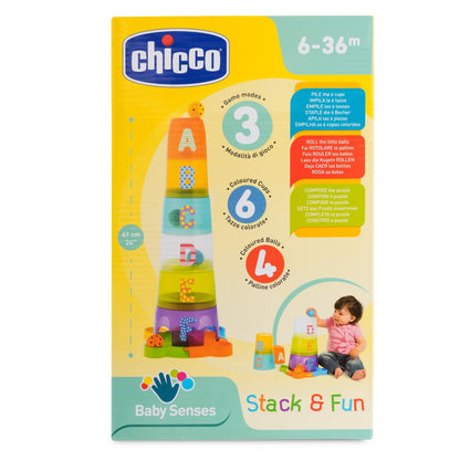 Chicco 13 Stapelbecher und Kugelbahn Fun Balls, Stacking Tower Game, 5