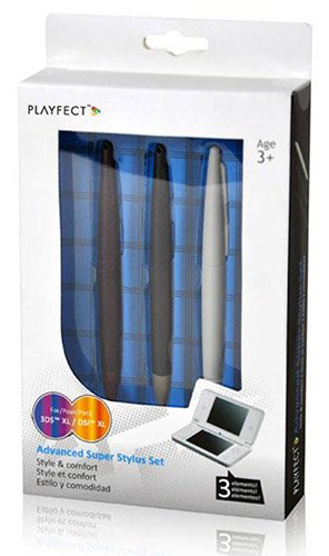 Playfect Advanced Super Stylus Set includes 3 x Extra Large, Colourful and Comfortable Styli Compatible with Nintendo DSi XL