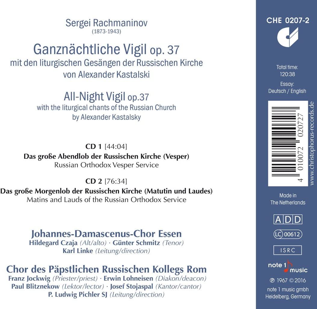 Rachmaninoff: Ganznächtliche Vigil Op. 37