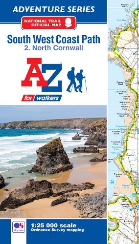 SW Coast Path North Cornwall Adventure Atlas: with Ordnance Survey mapping: 3 (A -Z Adventure Series