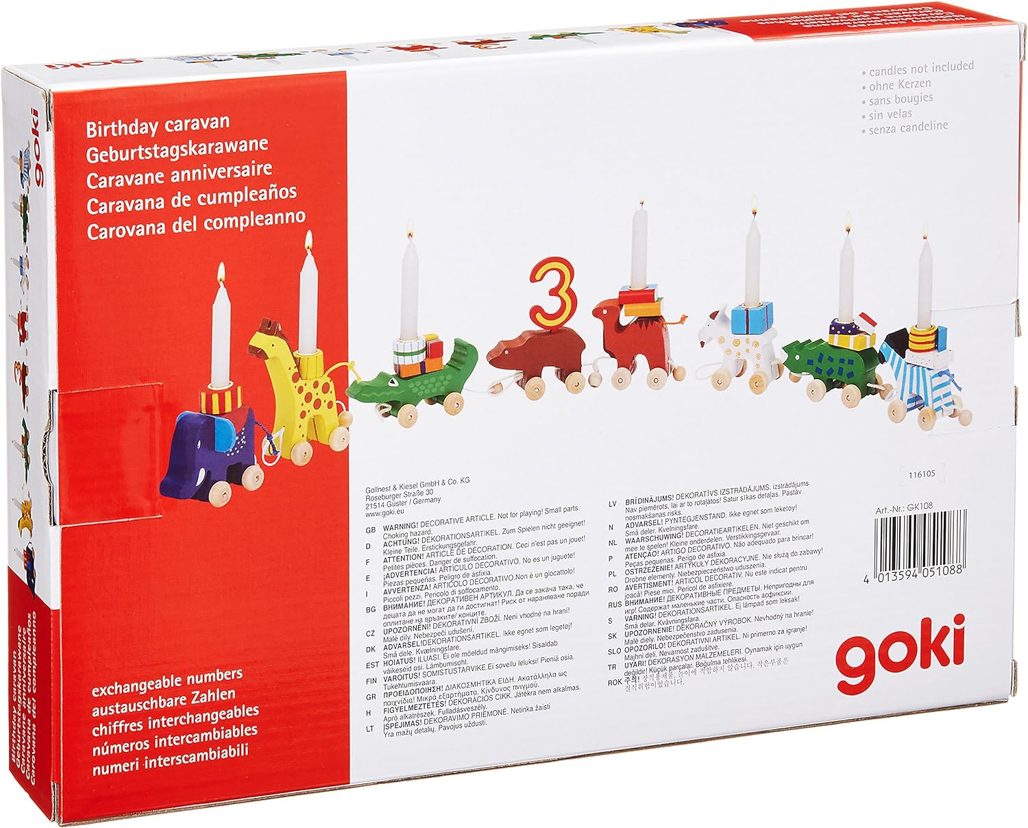 Goki GK108 Birthday Caravan, Multicoloured