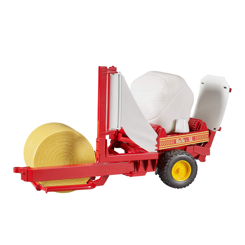 Bruder 02122 Bale Wrapper with Yellow and White Bales (Color May Vary
