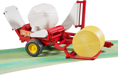 Bruder 02122 Bale Wrapper with Yellow and White Bales (Color May Vary