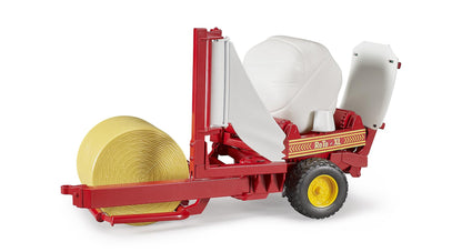 Bruder 02122 Bale Wrapper with Yellow and White Bales (Color May Vary