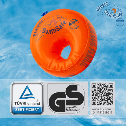Flipper Swimsafe 1010 - Armbands for babies from 12 months, safe swimming aid with unbreakable PE foam core for learning to swim
