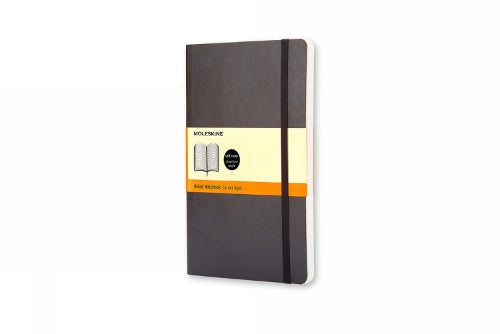 Moleskine Classic Ruled Paper Notebook, Soft Cover and Elastic Closure Journal, Color Black, Size Pocket 9 x 14 A6, 192 Pages