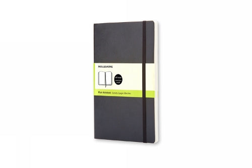 Moleskine Classic Plain Paper Notebook, Soft Cover and Elastic Closure Journal, Color Black, Size Pocket 9 x 14 A6, 192 Pages