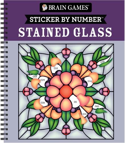 Brain Games - Sticker By Number: Stained Glass (28 Images to Sticker