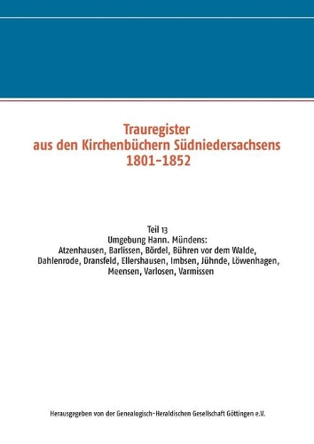 Trauregister aus den Kirchenbüchern Südniedersachsens 1801-1852