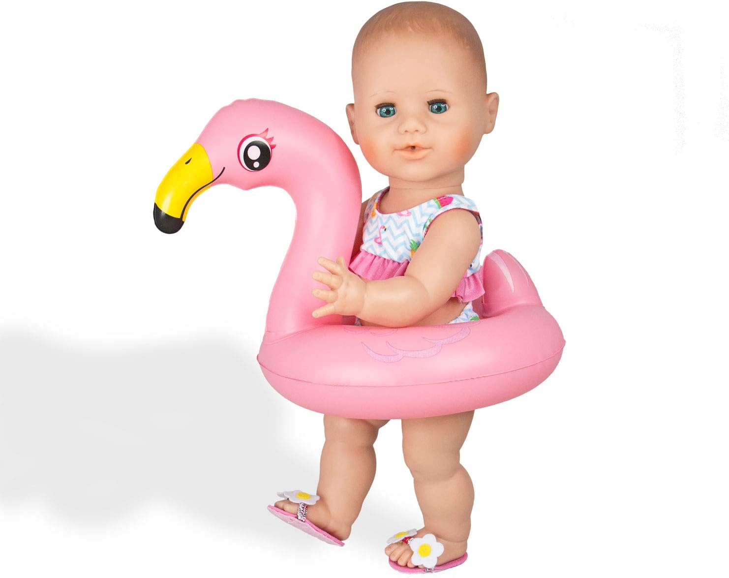 Heless 99 Flamingo Ella Doll Swimming Kit, Colourful, Größe 35-45 cm